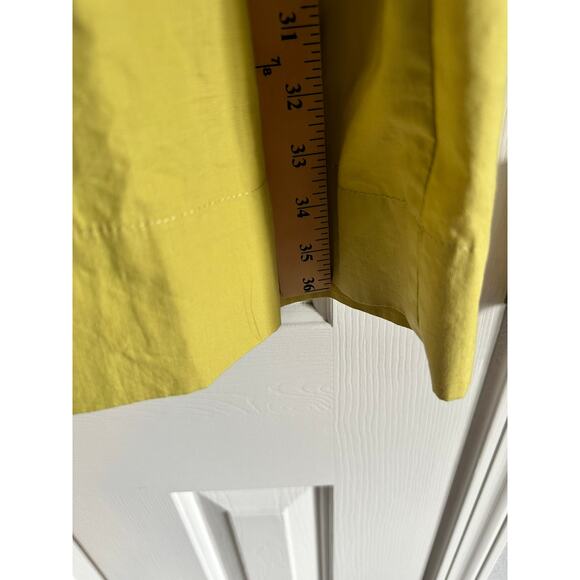 CAbi Chartreuse Yellow Trench Style Shirt Dress Size Large - Picture 8 of 8